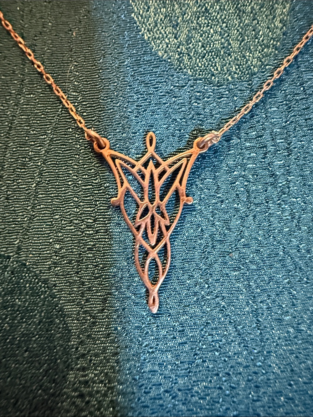 Delicate sterling, silver Filigree Pendant Necklace
